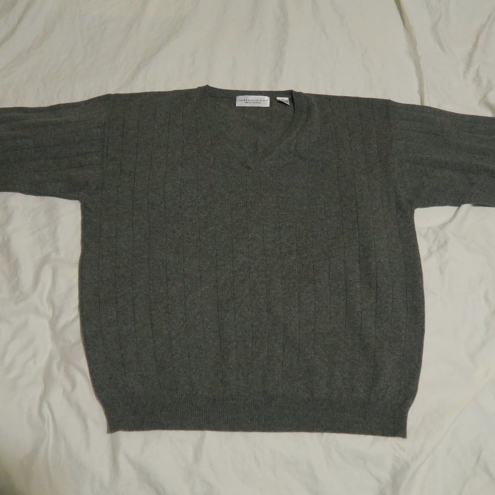 Peterborough Row 100% Cashmere V-Neck Sweater Men's XL Bloomingdales Exclusive
